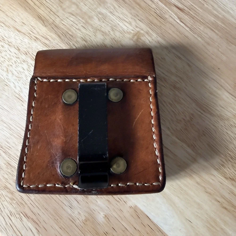 Motorola Razr Flip Phone Money Clip Holder Hand Made Leather Button Snap